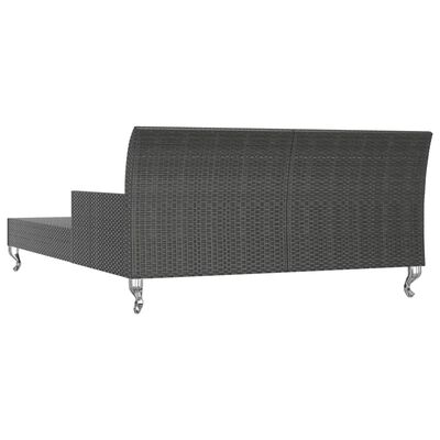 vidaXL Chaise longue à 2 places avec coussins Résine tressée Noir