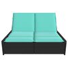 vidaXL Chaise longue double avec coussins noir r&eacute;sine tress&eacute;e