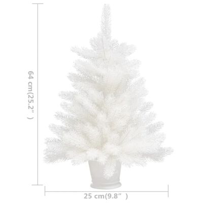 vidaXL Arbre de Noël artificiel pré-éclairé et boules blanc 65 cm