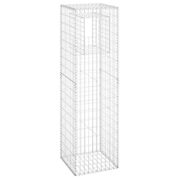vidaXL Poteau &agrave; panier de gabion 50x50x180 cm Fer
