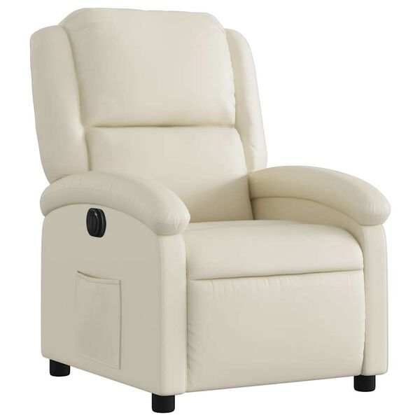 vidaXL Fauteuil inclinable &eacute;lectrique cr&egrave;me similicuir