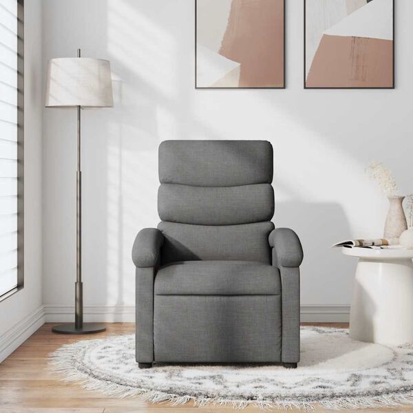 vidaXL Fauteuil inclinable Gris fonc&eacute; Tissu