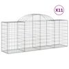 vidaXL Paniers &agrave; gabions arqu&eacute;s 11 pcs 200x50x80/100 cm Fer galvanis&eacute;