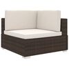 vidaXL Fauteuil d'angle sectionnel avec coussins en polyrotin marron