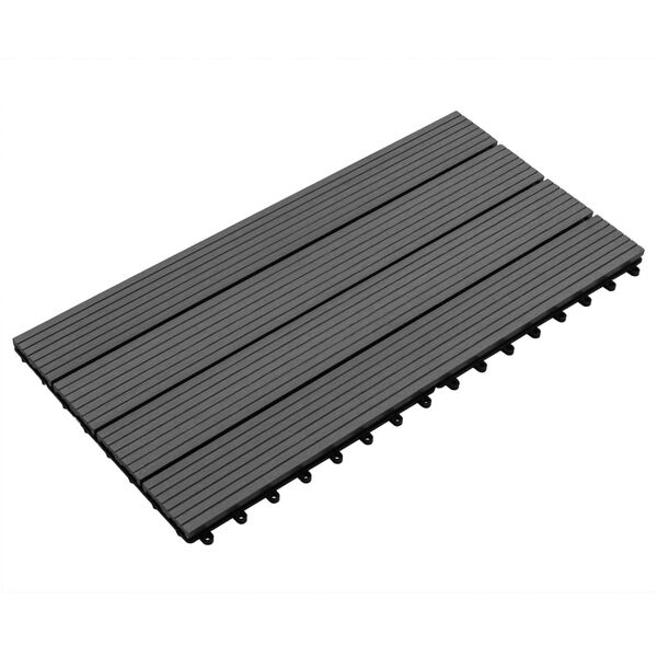vidaXL Carreaux de terrasse 6 pcs WPC 60x30 cm 1,08 m² Noir