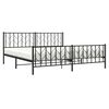 vidaXL Cadre de lit métal sans matelas avec pied de lit noir 193x203cm