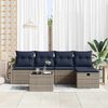 vidaXL Ensemble de Canap&eacute;s avec coussin Gris et marine polyrotin