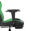 vidaXL Chaise de jeu avec repose-pied Noir et vert Similicuir