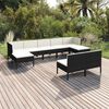 vidaXL Salon de jardin 9 pcs avec coussins R&eacute;sine tress&eacute;e Noir