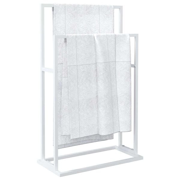 vidaXL Porte-serviettes sur pied Blanc 48x24x78,5 cm Fer