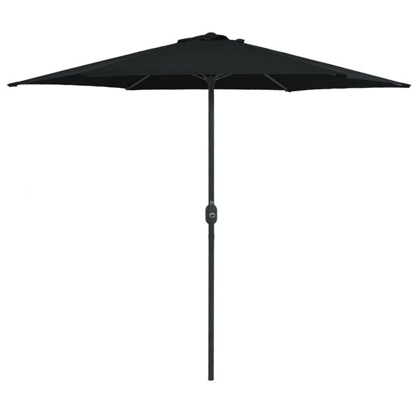 vidaXL Parasol de jardin et mât en aluminium 270x246 cm Noir