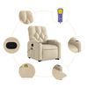 vidaXL Fauteuil inclinable de massage crème tissu
