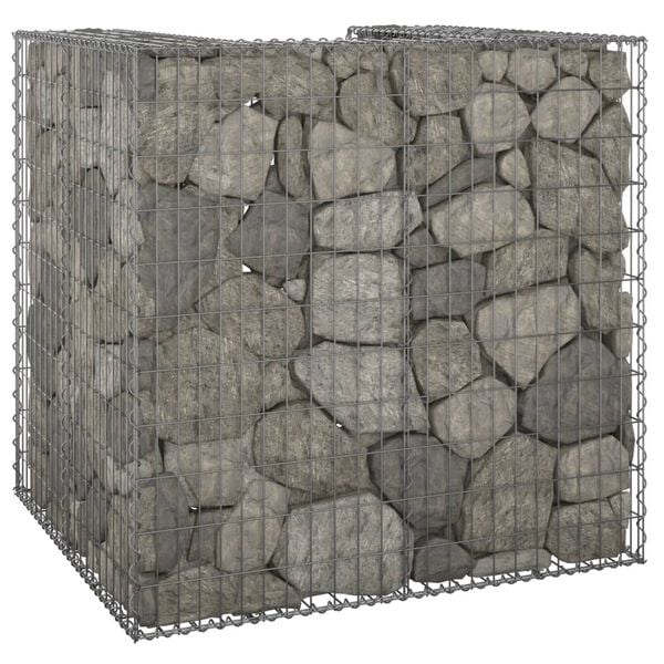 vidaXL Mur en gabion pour poubelle Acier galvanisé 110x100x110 cm