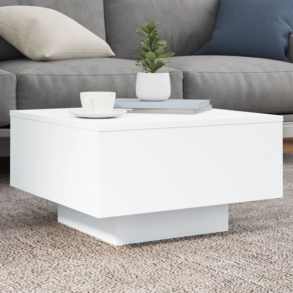 vidaXL Table basse blanc 55x55x31 cm bois d'ing&eacute;nierie