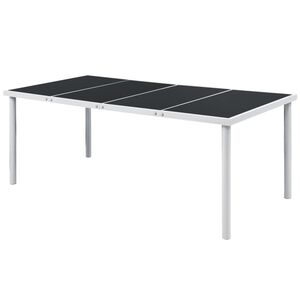 vidaXL Table de jardin 190x90x74 cm Noir Acier