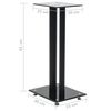 vidaXL Support haut-parleur 2pc Verre tremp&eacute; Design 2 colonnes Noir