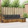 vidaXL Ensembles de canap&eacute;s avec coussin 5 pcs Naturel et Anthracite