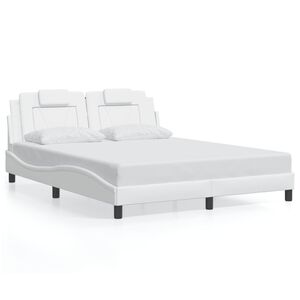 vidaXL Cadre de lit Viana sans matelas blanc 152x203 cm similicuir