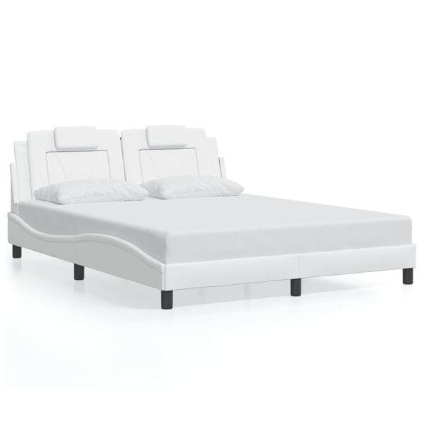 vidaXL Cadre de lit Viana sans matelas blanc 152x203 cm similicuir