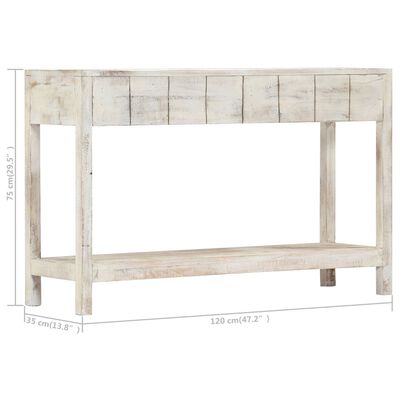 vidaXL Table console 120 x 35 x 75 cm Bois de manguier massif