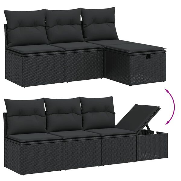 vidaXL Salon de jardin avec coussins 7 pcs gris résine tressée
