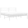 vidaXL Cadre de lit m&eacute;tal sans matelas et t&ecirc;te de lit blanc 135x190 cm