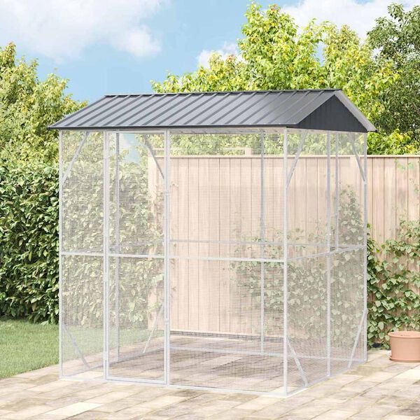 vidaXL Cage pour oiseaux Anthracite 215 x 208 x 247 cm Acier galvanisé