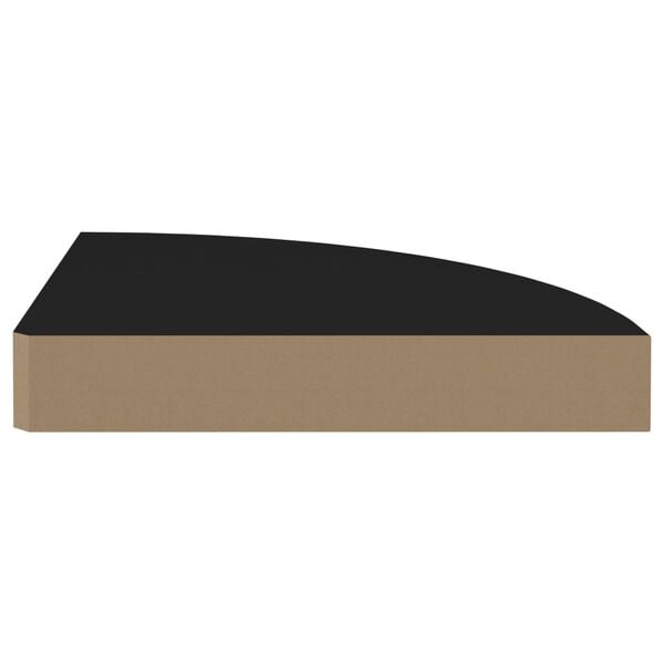vidaXL &Eacute;tag&egrave;re d'angle flottante noir 25x25x3,8 cm MDF