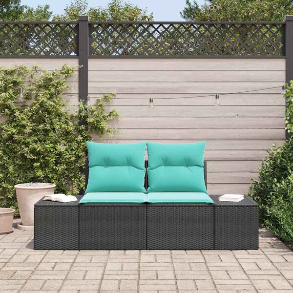 vidaXL Canap&eacute; de jardin avec coussin 184 x 62 x 69 cm polyrotin