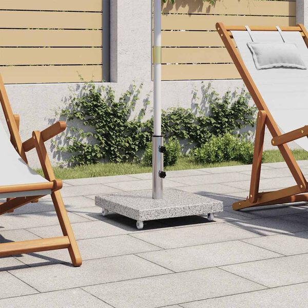 vidaXL Socle de parasol Granite 30 kg Carr&eacute; Gris