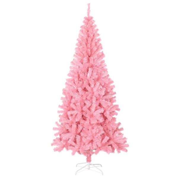 vidaXL Sapin de No&euml;l artificiel avec support rose 240 cm PVC