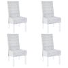 vidaXL Chaise &agrave; manger lot de 4 blanc rotin Kubu et bois de manguier
