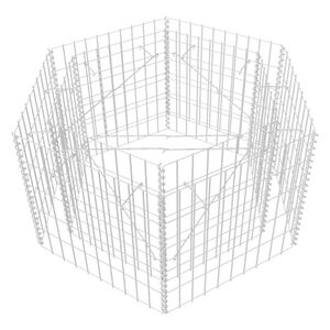 vidaXL Lit sur&eacute;lev&eacute; &agrave; gabion hexagonale 100 x 90 x 50 cm