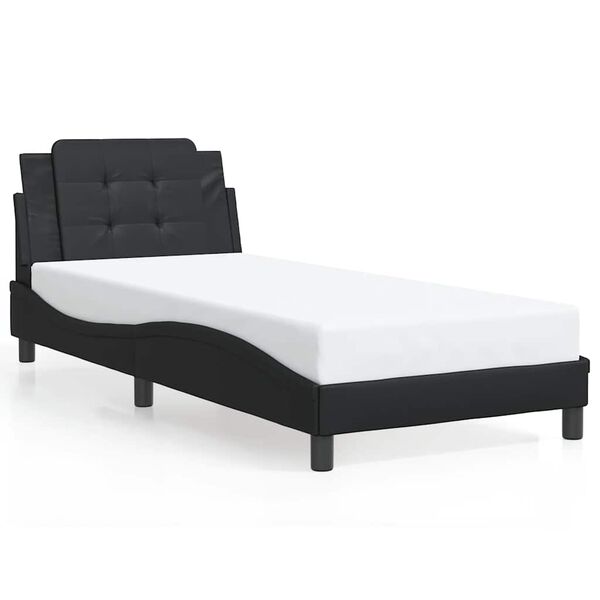 vidaXL Cadre de lit sans matelas Zadar noir 100x203 cm similicuir
