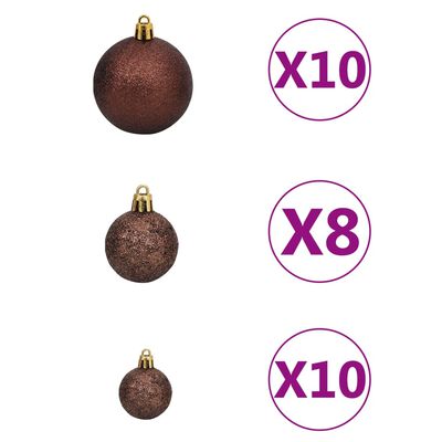 vidaXL Arbre de Noël artificiel pré-éclairé et boules L 240 cm blanc