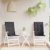vidaXL Coussins de chaise &agrave; dossier haut lot de 2 anthracite m&eacute;lang&eacute;