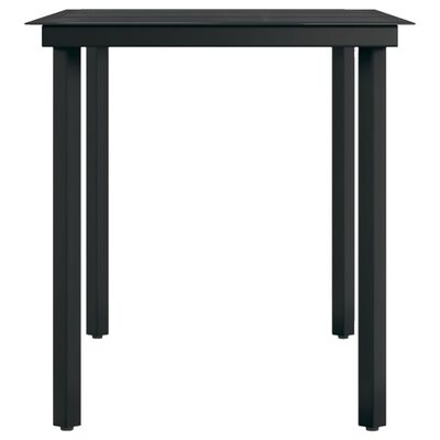 vidaXL Table à dîner de jardin Noir 140x70x74 cm Acier et verre