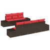 vidaXL Ensemble de canapé de jardin 8 pcs Marron polyrotin