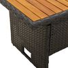 vidaXL Table de jardin noir 100x50x43/63 cm acacia et r&eacute;sine tress&eacute;e