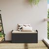 vidaXL Banc de rangement avec coussin noir 115x51x52 cm r&eacute;sine tress&eacute;e