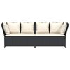 vidaXL Canap&eacute; de jardin avec coussins Noir R&eacute;sine tress&eacute;e