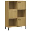 vidaXL Bibliothèque avec pieds en métal Marron 90x35x128,5cm Bois OSLO