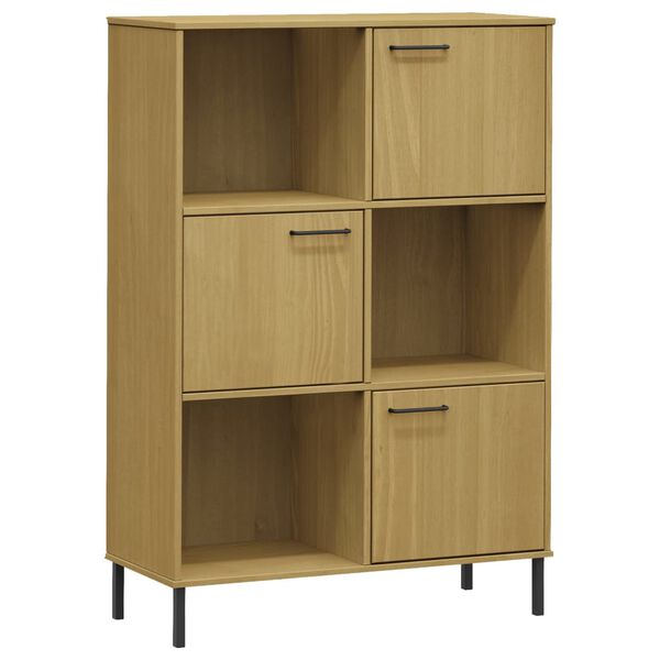 vidaXL Bibliothèque avec pieds en métal Marron 90x35x128,5cm Bois OSLO