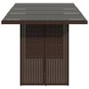 vidaXL Table de jardin avec dessus en verre marron r&eacute;sine tress&eacute;e