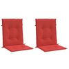 vidaXL Coussins de chaise de jardin &agrave; dossier bas lot de 2 rouge