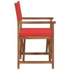 vidaXL Chaise de metteur en sc&egrave;ne Bois de teck solide Rouge