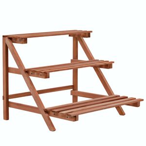 vidaXL Support &agrave; 3 niveaux pour plantes Bois de c&egrave;dre 48 x 45 x 40 cm