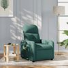 vidaXL Fauteuil inclinable de massage vert foncé tissu