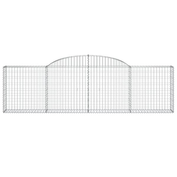 vidaXL Paniers &agrave; gabions arqu&eacute;s 2 pcs 300x30x80/100 cm fer galvanis&eacute;