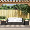 vidaXL Tables d'appoint jardin 2pcs noir 55x34x37 cm rotin bois massif